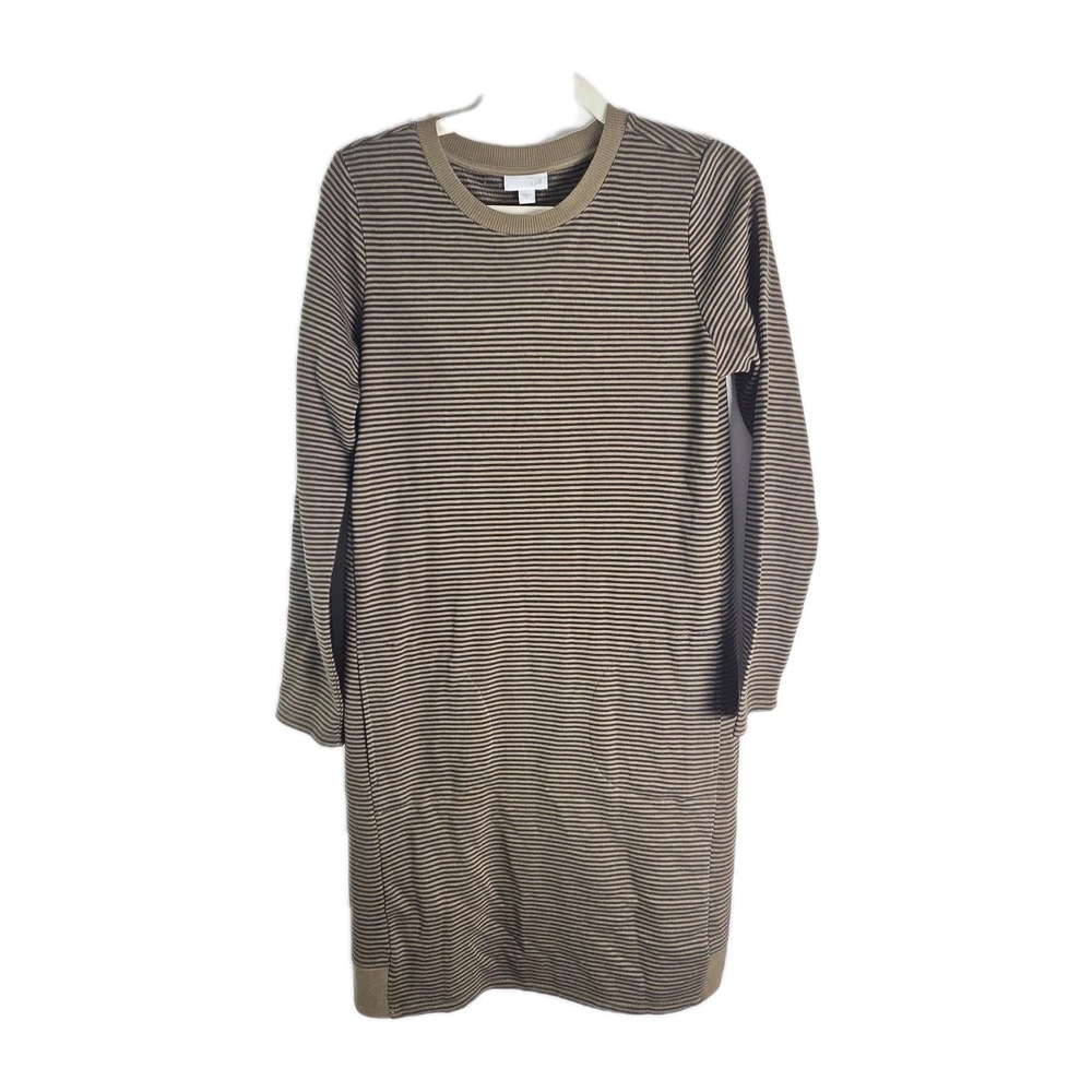 J Jill Comfy Cotton Pocket Athleisure Long Sleeve Striped Dress Womens Size Smal